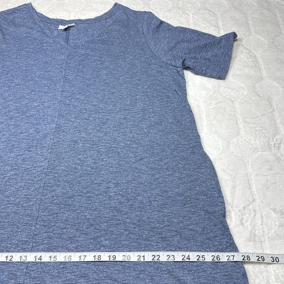 J.Jill Women’s Blue Heathered Cotton Blend Maxi Dress 1X Relaxed Fit Summer Fall - Picture 6 of 10